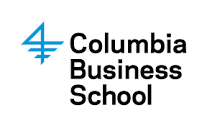 Columbia Business School logo with blue icon on the left and text on the right.